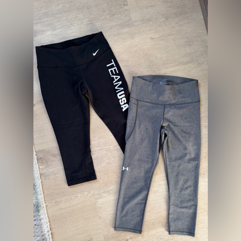 Nike & Under Armour Women’s Capri Leggings - Black and Gray